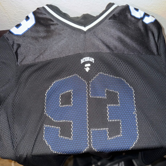Bape Black And Blue Mesh Jersey Hoodie